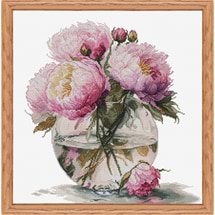 Bouquet of Peonies Counted Cross Stitch